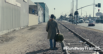 Still from the Runaway Train 25 campaign