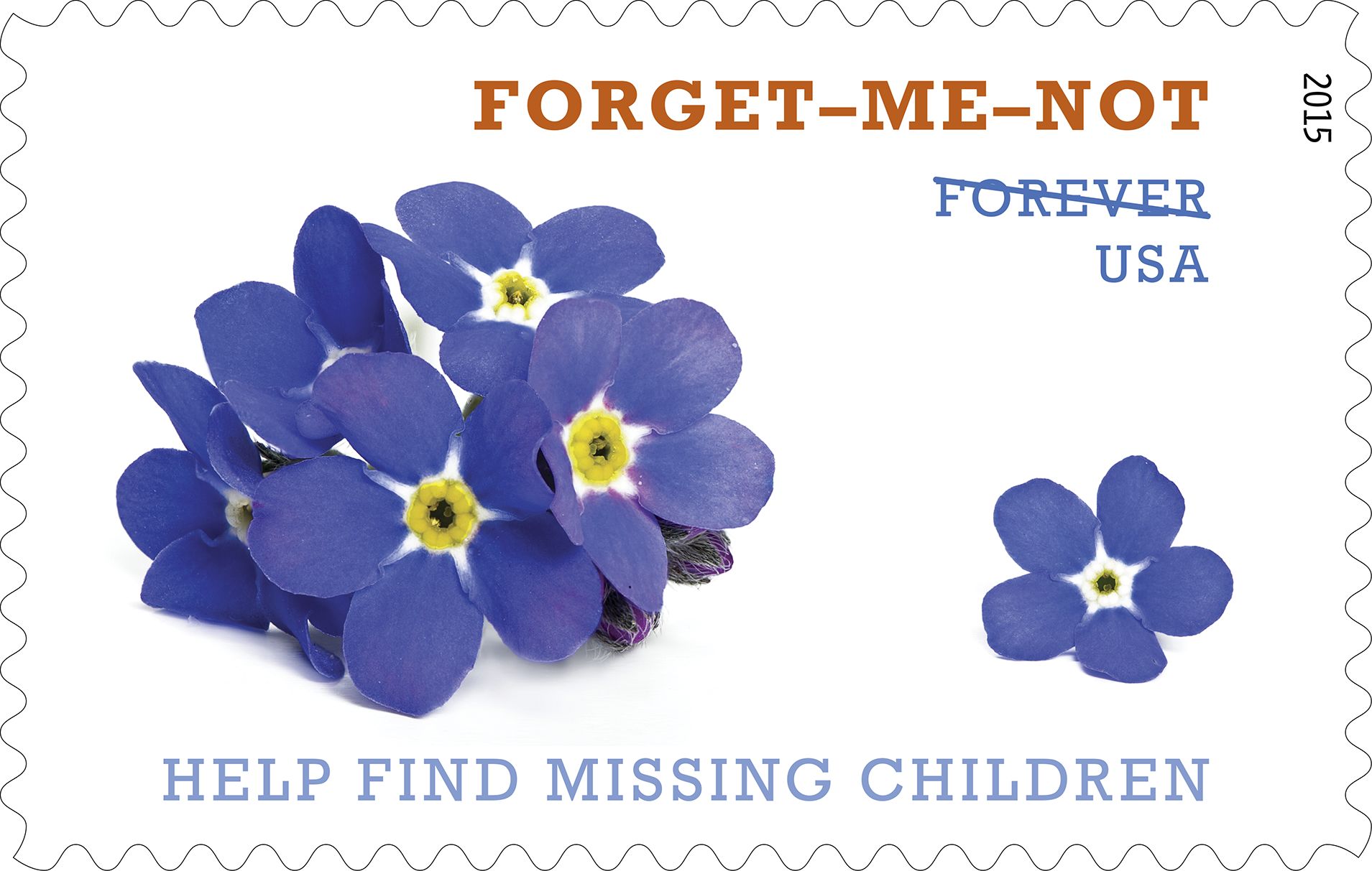 Forget-Me-Not Forever Stamp 2015, Help Find Missing Children