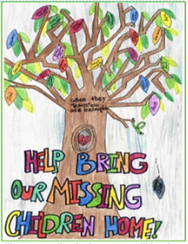 Image of winning artwork from 2020 National Missing Children’s Day poster contest.