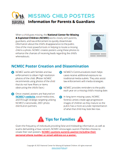Missing Child Posters: Information for Parents and Guardians (Fact Sheet)