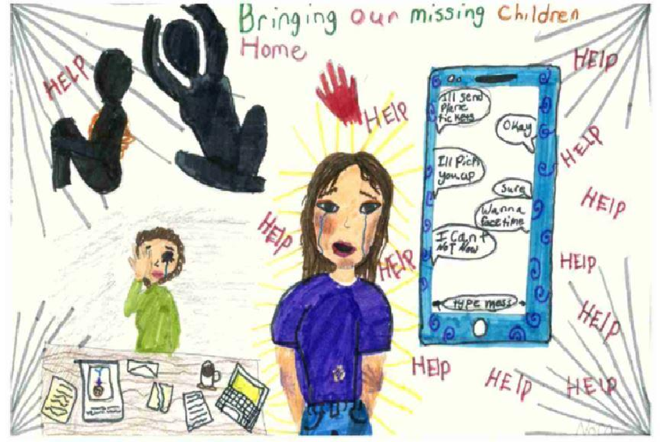 Winning poster for Maryland - 2022 National Missing Children's Day Poster Contest