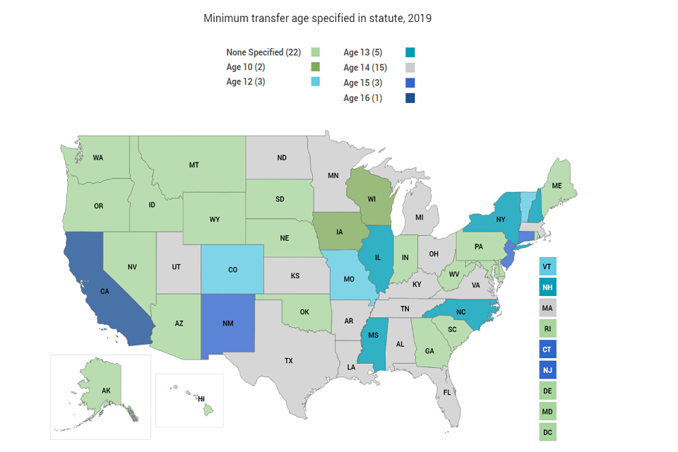 Map - Juveniles Tried as Adults