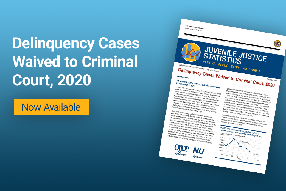 Delinquency Cases Waived to Criminal Court, 2020 - Now Available 