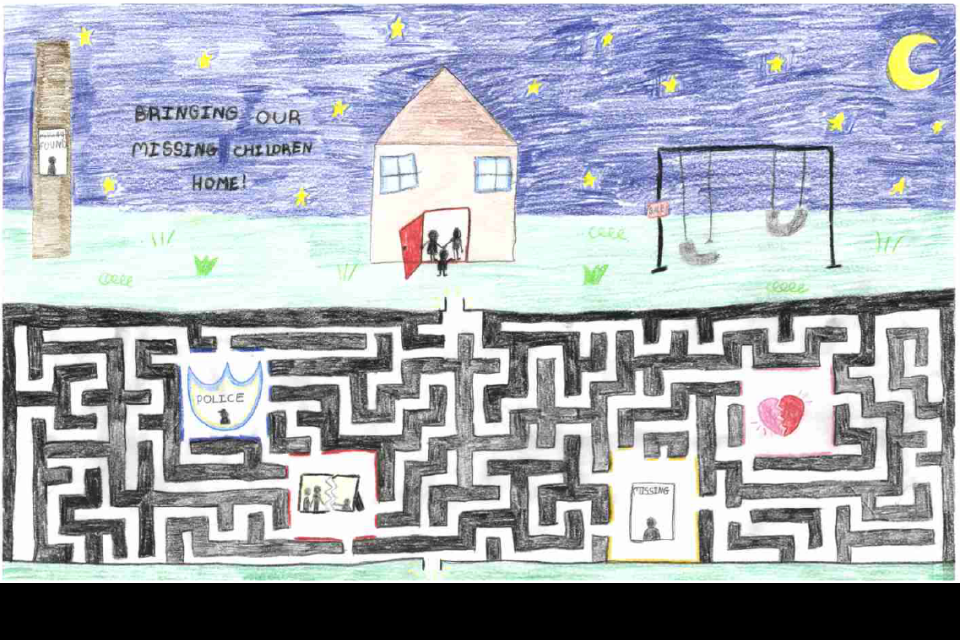 Winning poster for Indiana - 2025 National Missing Children's Day Poster Contest