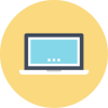 Icon of an open laptop represents webinars